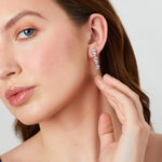 Load image into Gallery viewer, Sterling Silver Five Stone Drop Earrings Set With Brilliant Round Cut Cubic Zirconia Stones - JOOLS By Jenny Brownv
