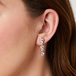 Load image into Gallery viewer, Sterling Silver Five Stone Drop Earrings Set With Brilliant Round Cut Cubic Zirconia Stones - JOOLS By Jenny Brown
