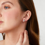Load image into Gallery viewer, Sterling Silver Twisted Rub Over Set Cubic Zirconia Stud Earring JOOLS by Jenny Brown
