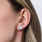 Load image into Gallery viewer, Sterling Silver Stud 3 Petal Earrings Cubic Zirconia Stud Earring -Rub Set - JOOLS By Jenny Brown
