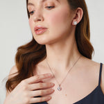 Load image into Gallery viewer, Sterling Silver Halo Cubic Zirconia Stud Earrings - JOOLS By Jenny Brown
