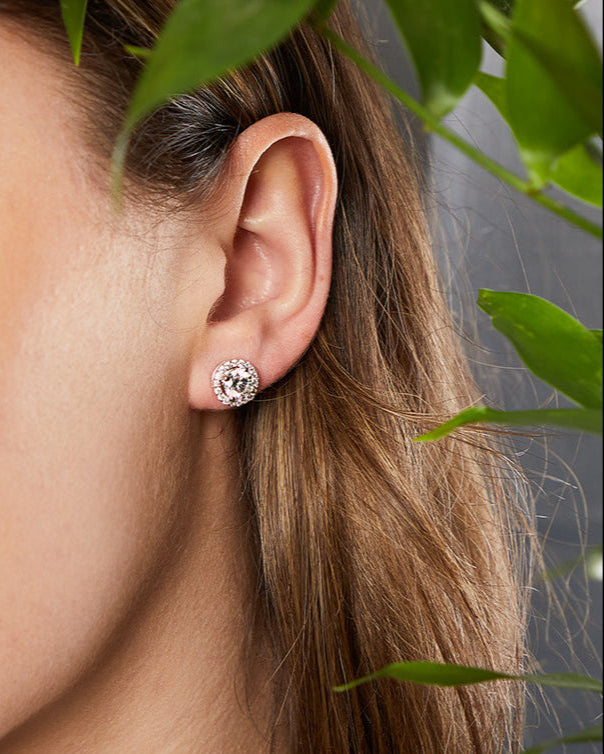 Sterling Silver Halo Style Stud Earrings-JOLS by Jenny Brown