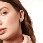 Load image into Gallery viewer, Yellow Gold Six Cubic Zirconia Stone Earrings- JOOLS By Jenny Brown
