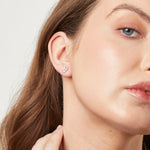 Load image into Gallery viewer, Sterling Silver  Double Flower Petal Earrings
