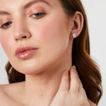 Load image into Gallery viewer, Sterling Silver Square Cubic Zirconia Earrings
