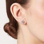 Load image into Gallery viewer, Sterling Silver Flower Stud With Central Cubic Zirconia JOOLS by Jenny Brown
