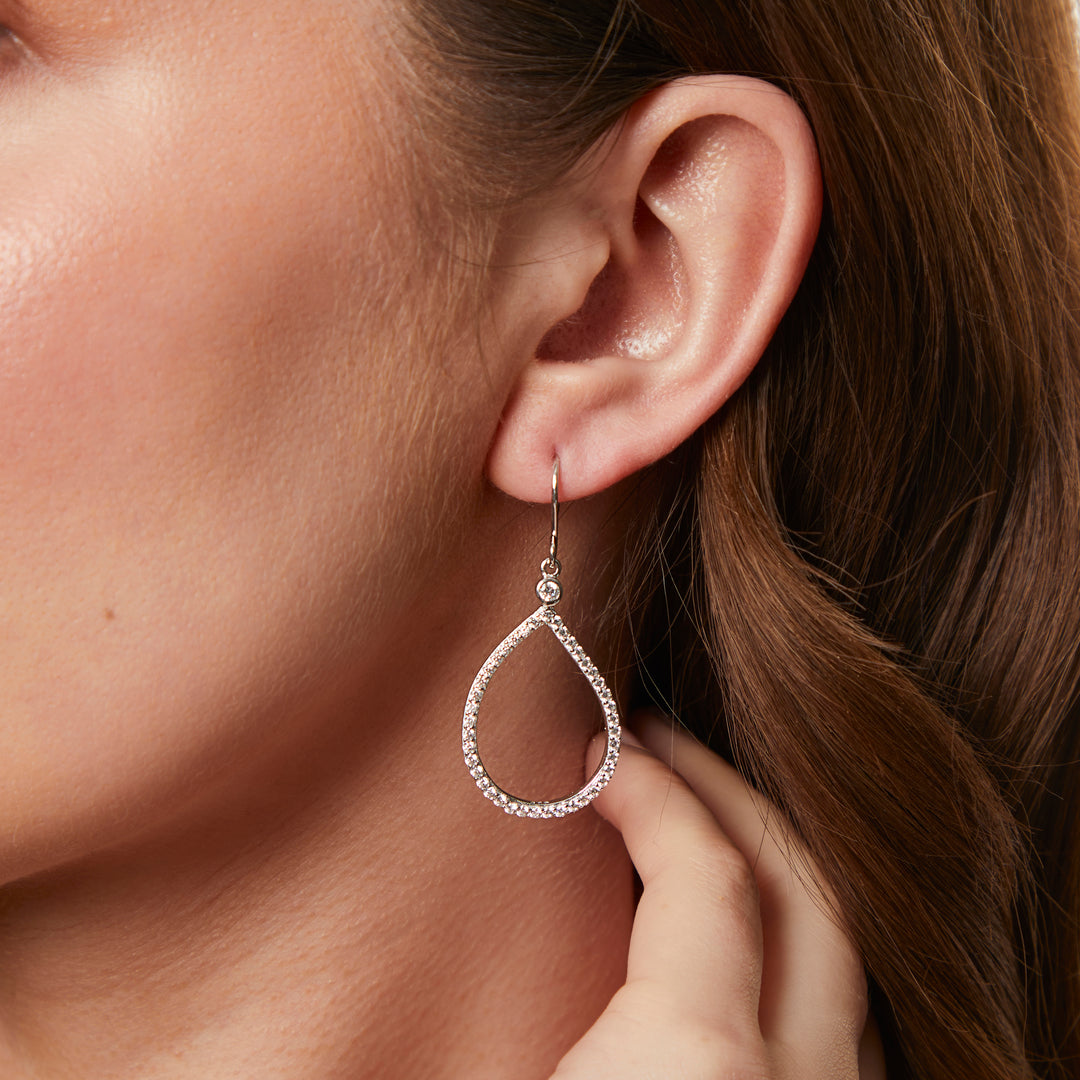 Sterling Silver Large Fishhook Teardrop Earrings-JOOLS by Jenny Brown