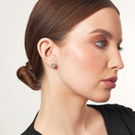 Load image into Gallery viewer, Sterling Silver Cushion Cut Stud Earrings With Central Cubic Zirconia JOOLS by Jenny Brown
