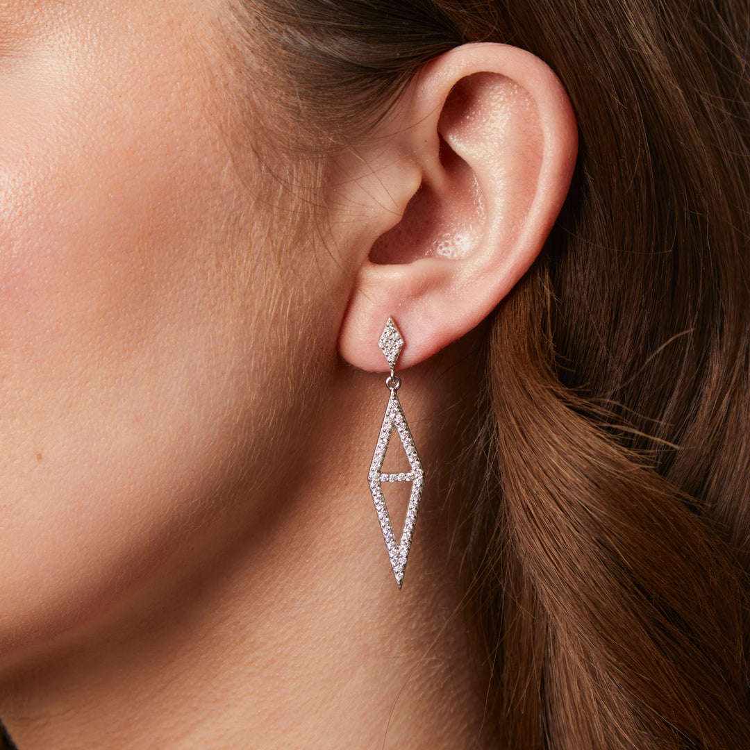 Sterling Silver Art Deco Drop Earrings - JOOLS By Jenny Brown