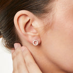 Load image into Gallery viewer, Sterling Silver Open Circle Set Stud Earrings

