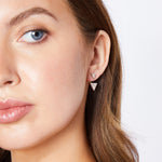 Load image into Gallery viewer, Sterling Silver Triangle Stud Jacket Earrings With Cubic Zirconia's
