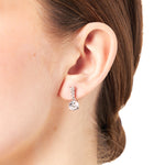 Load image into Gallery viewer, Sterling Silver Solitaire Drop Earring With Three Descending Sized Cubic Zirconia Bale JOOLS by Jenny Brown
