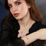 Load image into Gallery viewer, sterling silver evil eye  necklace, bracelet, and earrings -JOOLS by Jenny Brown
