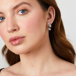Load image into Gallery viewer, Sterling Silver Daisy Chain Drop Earrings With Cubic Zirconia JOOLS by Jenny Brown
