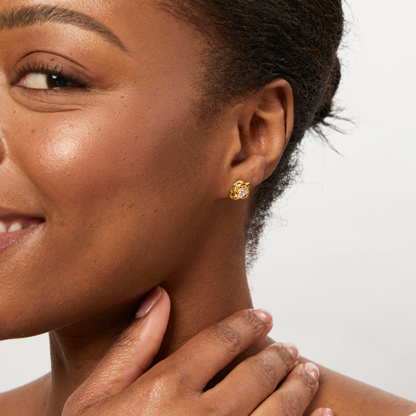 gold woven knot earrings- JOOLS  by Jenny Brown