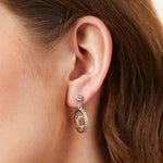 Load image into Gallery viewer, Sterling Silver Suspended Circle Drop Earrings -JOOLS by Jenny Brown
