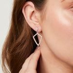 Load image into Gallery viewer, Sterling Silver Art Deco Cubic Zirconia Drop Earrings
