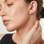 Load image into Gallery viewer, Sterling Silver Cushion Cut  Three Quarter Carat Halo  Earrings-JOOLS by Jenny Brown
