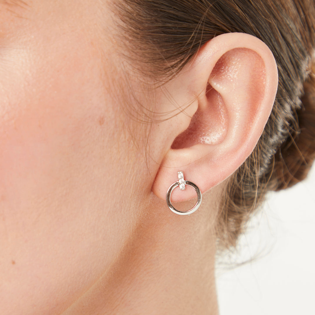 Sterling Silver Circle Stud Earrings  JOOLS by Jenny Brown