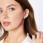 Load image into Gallery viewer, Sterling Silver Bumble Bee Earrings With A Cubic Zirconia Centre- JOOLS By Jenny Brown
