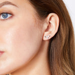 Load image into Gallery viewer, Sterling Silver Bumble Bee Earrings With A Cubic Zirconia Centre- JOOLS By Jenny Brown
