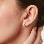 Load image into Gallery viewer, Sterling Silver Cubic Zirconia Ribbon Earrings- JOOLS by Jenny Brown
