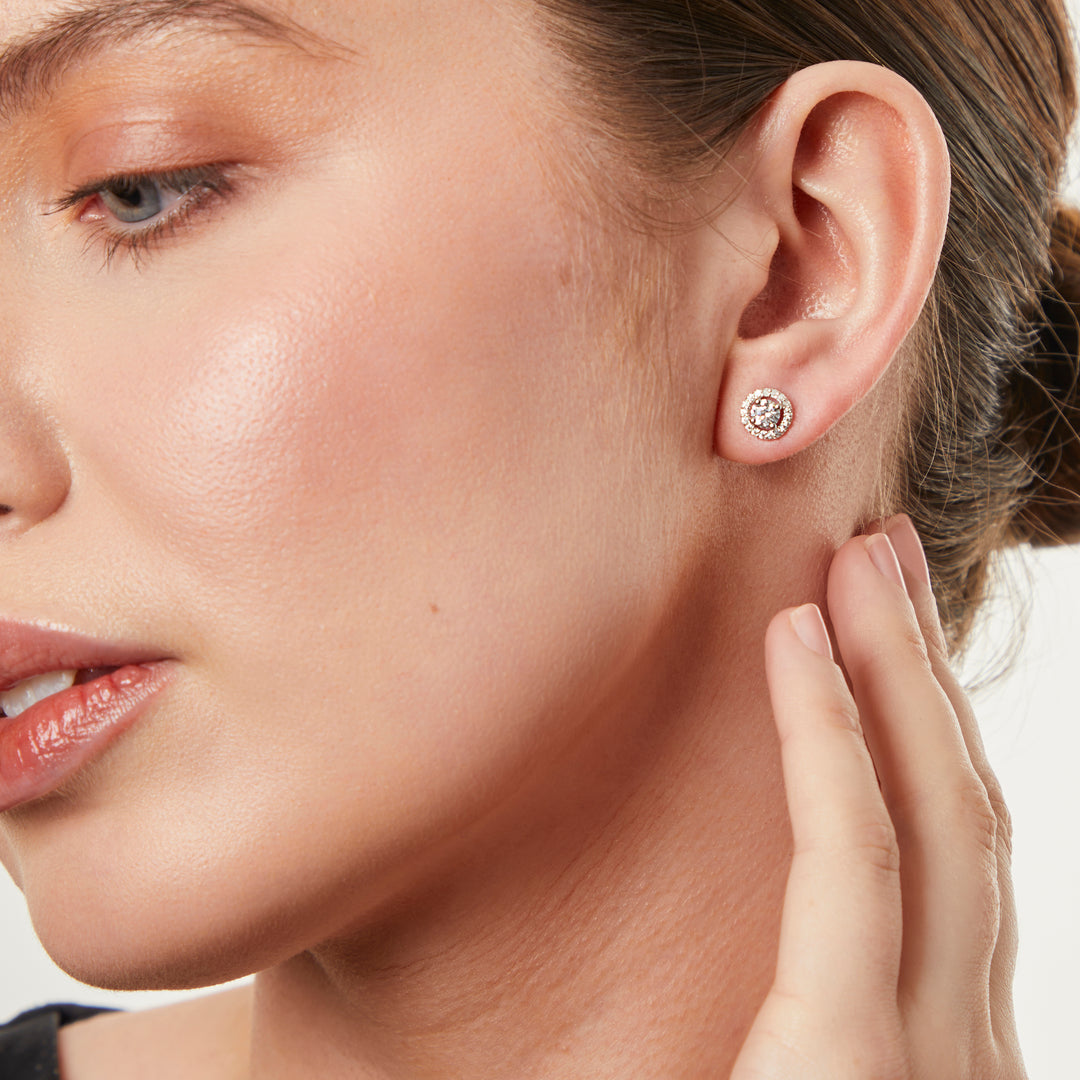 SSterling Silver Small Round Halo Stud Earrings JOOLS by Jenny Brown