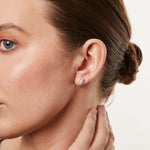 Load image into Gallery viewer, Sterling Silver Halo 4mm Stud Earrings JOOLS by Jenny Brown
