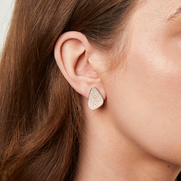 Sterling Silver Soft  Triangle Pave Earrings  JOOLS by Jenny Brown