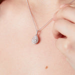 Load image into Gallery viewer, Sterling Silver Drop Pendant Featuring Pear Shaped Cubic Zirconia With Pave Surround And Bale JOOLS by Jenny Brown
