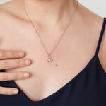 Load image into Gallery viewer, Sterling-Silver-Circle-Drop-Pendant-With-A-Round-Brilliant-Cut-Cubic-Zirconia
