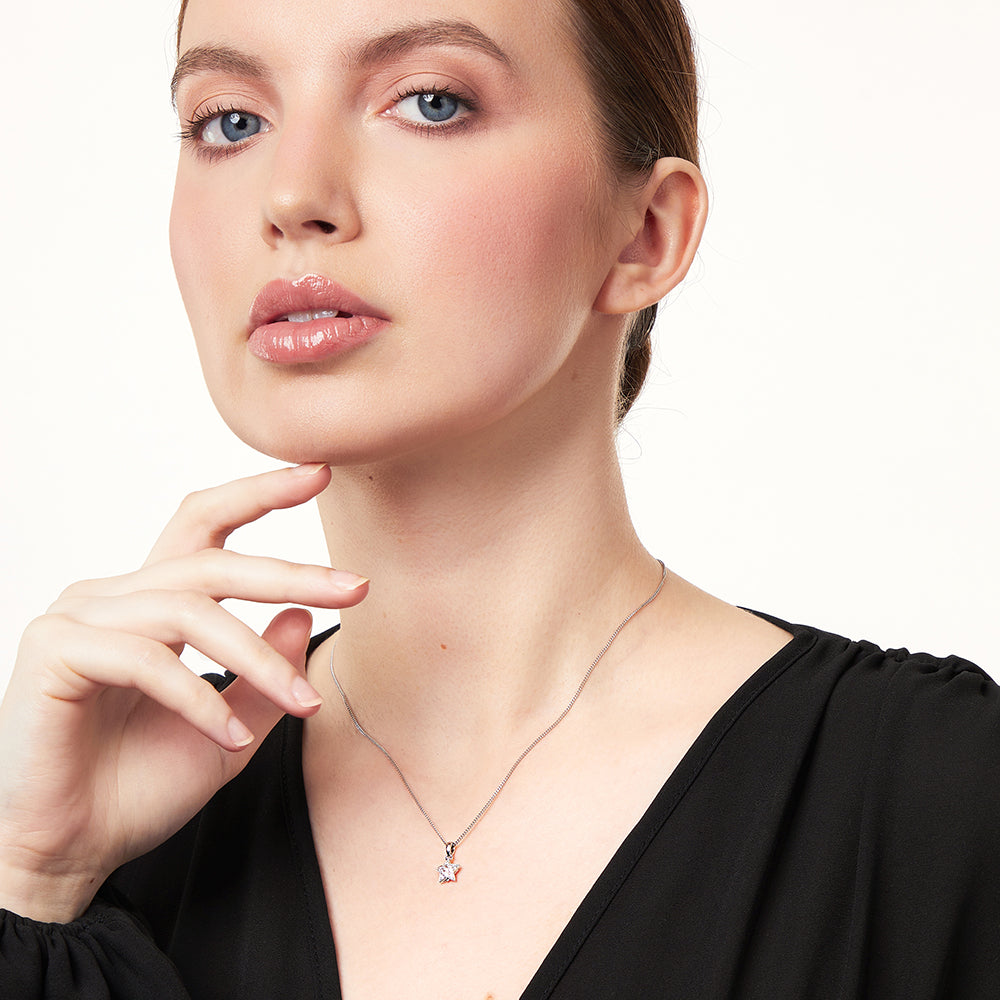 Sterling Silver Petite Pendant With Pave Set Cubic Zirconia Star JOOLS by Jenny Brown