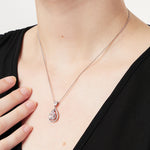 Load image into Gallery viewer, Sterling Silver Suspended Halo Teardrop Pendant- JOOLS By Jenny Brown
