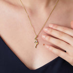 Load image into Gallery viewer, Yellow Gold Flash Style Pendant With Cubic Zirconia Centre- JOOLS by Jenny Brown
