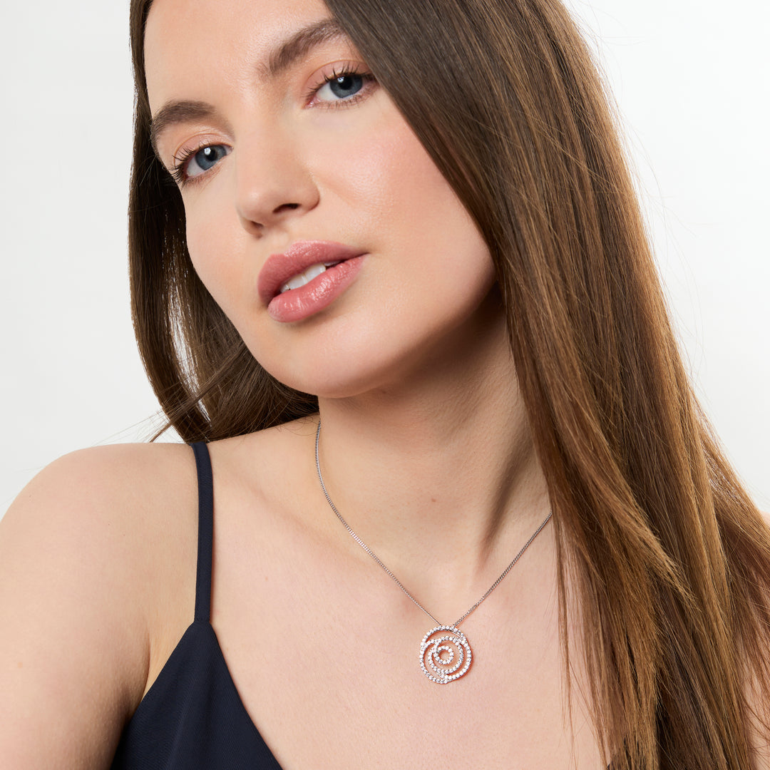 Sterling Silver Rose Outline Pendant-JOOLS by Jenny Brown