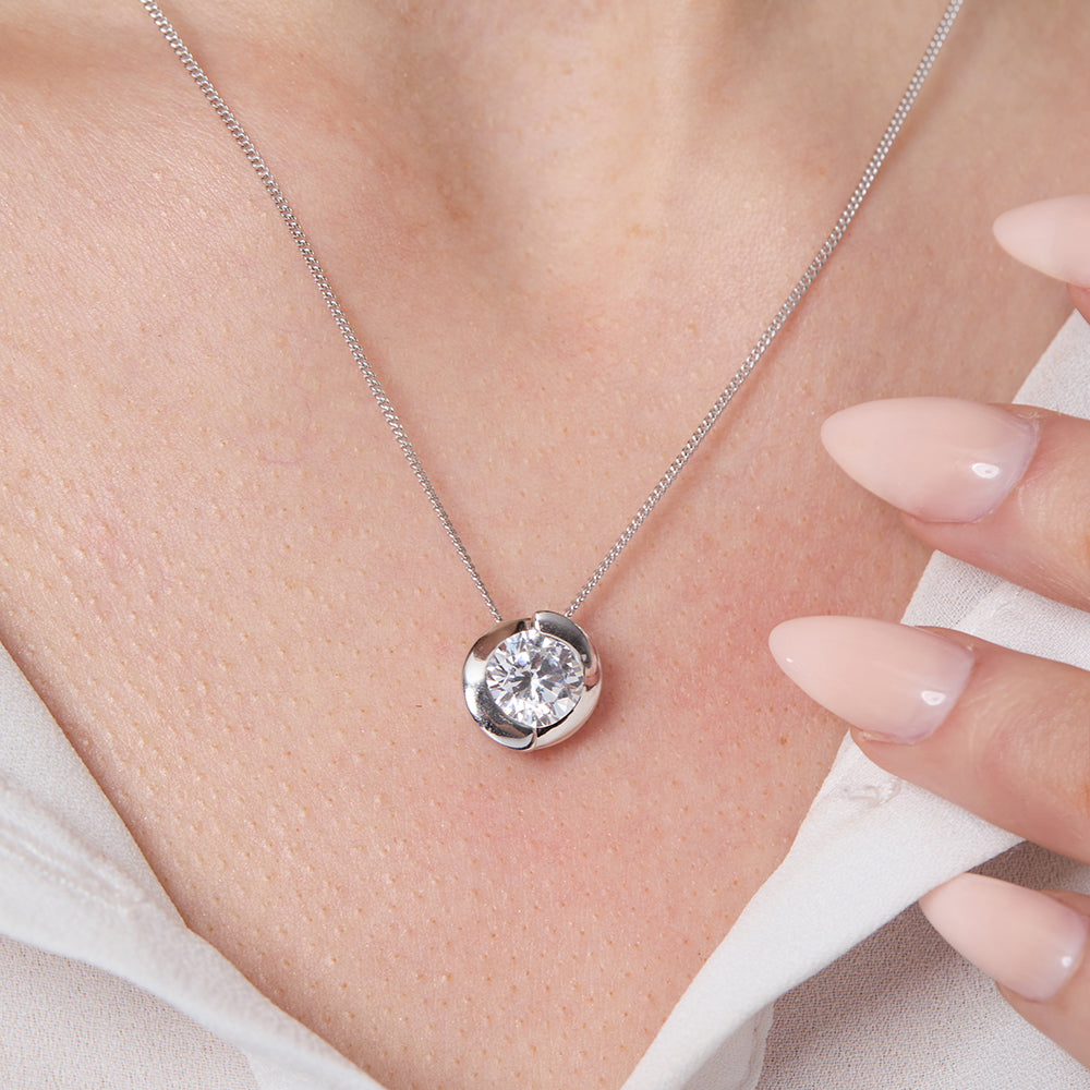 Sterling Silver Overlapping Rubover Pendant - JOOLS By Jenny Brown