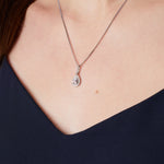 Load image into Gallery viewer, Sterling Silver Teardrop Halo Pendant With Cubic Zirconias-JOOLS by Jenny Brown
