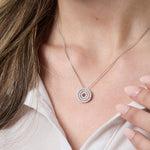 Load image into Gallery viewer, Sterling Silver Pave Set  Circle Disc Pendant - JOOLS By Jenny Brown
