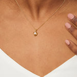 Load image into Gallery viewer, Yellow Gold Knot Pendant A Round Cubic Zirconia Centre-JOOLS by Jenny Brown
