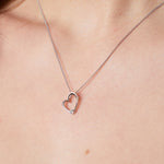 Load image into Gallery viewer, Sterling Silver Small Cubic Zirconia Tipped Heart PendantJOOLS by Jenny Brown
