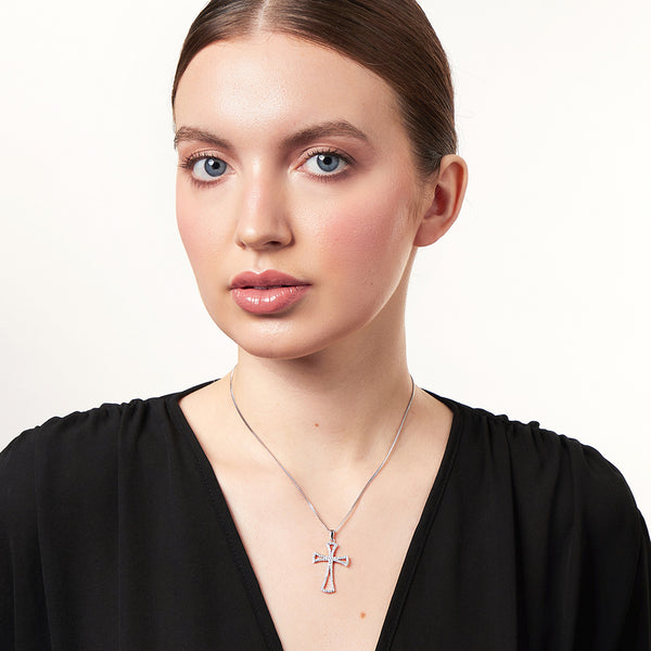 Sterling Silver Open  Cross Necklace   - JOOLS By Jenny Brown