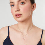 Load image into Gallery viewer, Sterling Silver Heart Pendant Inlaid With Cubic Zirconia-JOOLS By Jenny Brown
