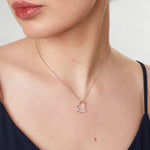 Load image into Gallery viewer, Sterling Silver Heart Pendant Inlaid With Cubic Zirconia-JOOLS By Jenny Brown
