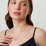 Load image into Gallery viewer, Sterling Silver Encrusted Circle With  Cubic Zirconia-JOOLS by Jenny Brown
