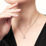 Load image into Gallery viewer, Round Sterling Silver Halo Style Pendant With Cubic Zirconias JOOLS by Jenny Brown
