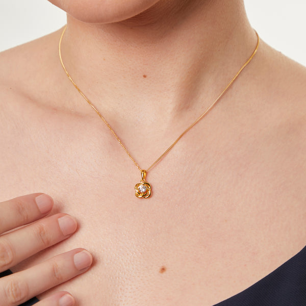 Yellow Gold Knot Pendant-Jools by Jenny Brown