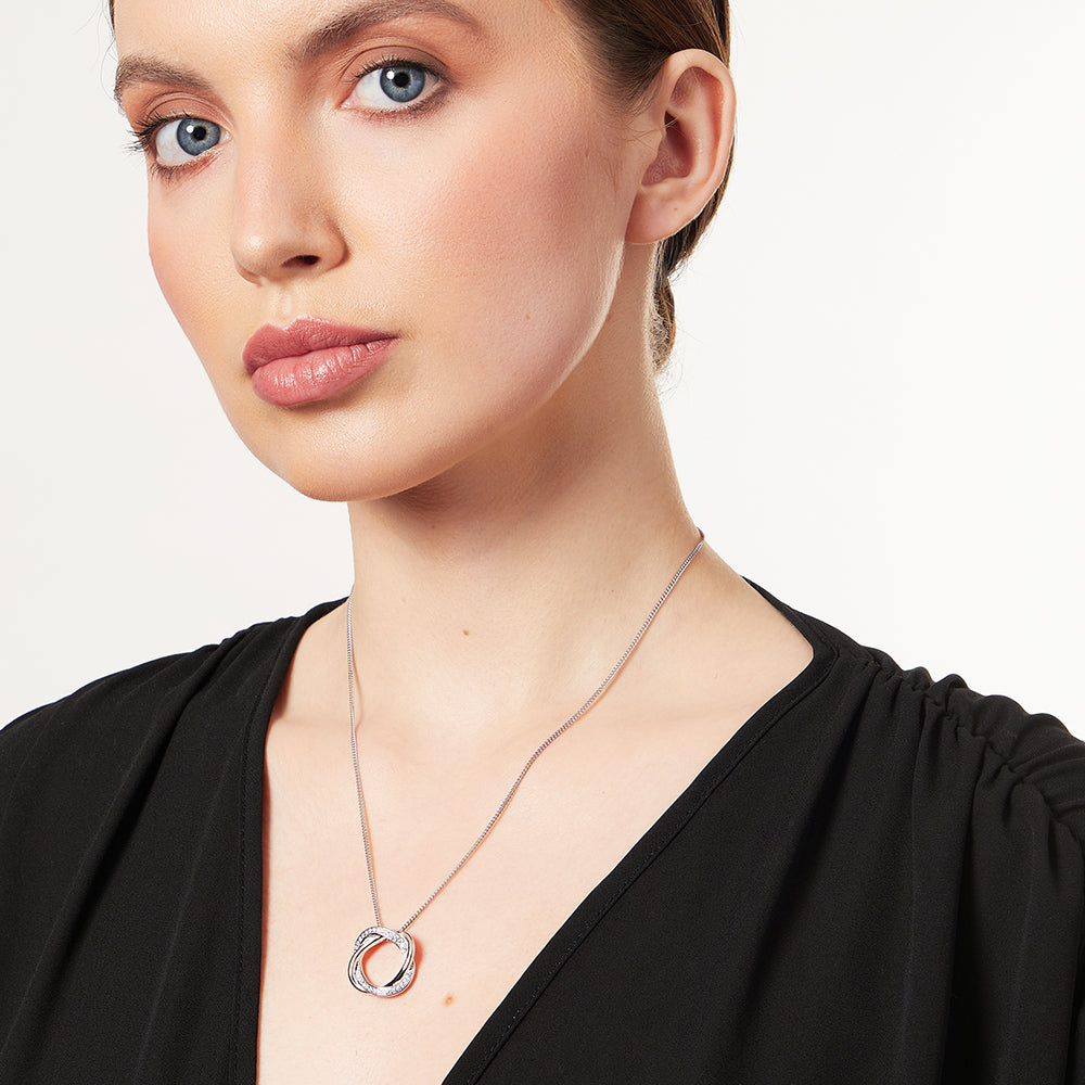 Sterling Silver Woven Circle Pendant