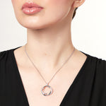 Load image into Gallery viewer, Sterling Silver Cubic Zirconia Overlapping Curl Pendant
