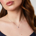 Load image into Gallery viewer, Sterling Silver 2 Carat Fixed Halo Necklace-JOOLS by Jenny Brown
