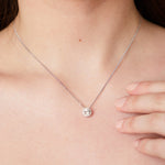 Load image into Gallery viewer, Sterling Silver 2 Carat Fixed Halo Necklace-JOOLS by Jenny Brown
